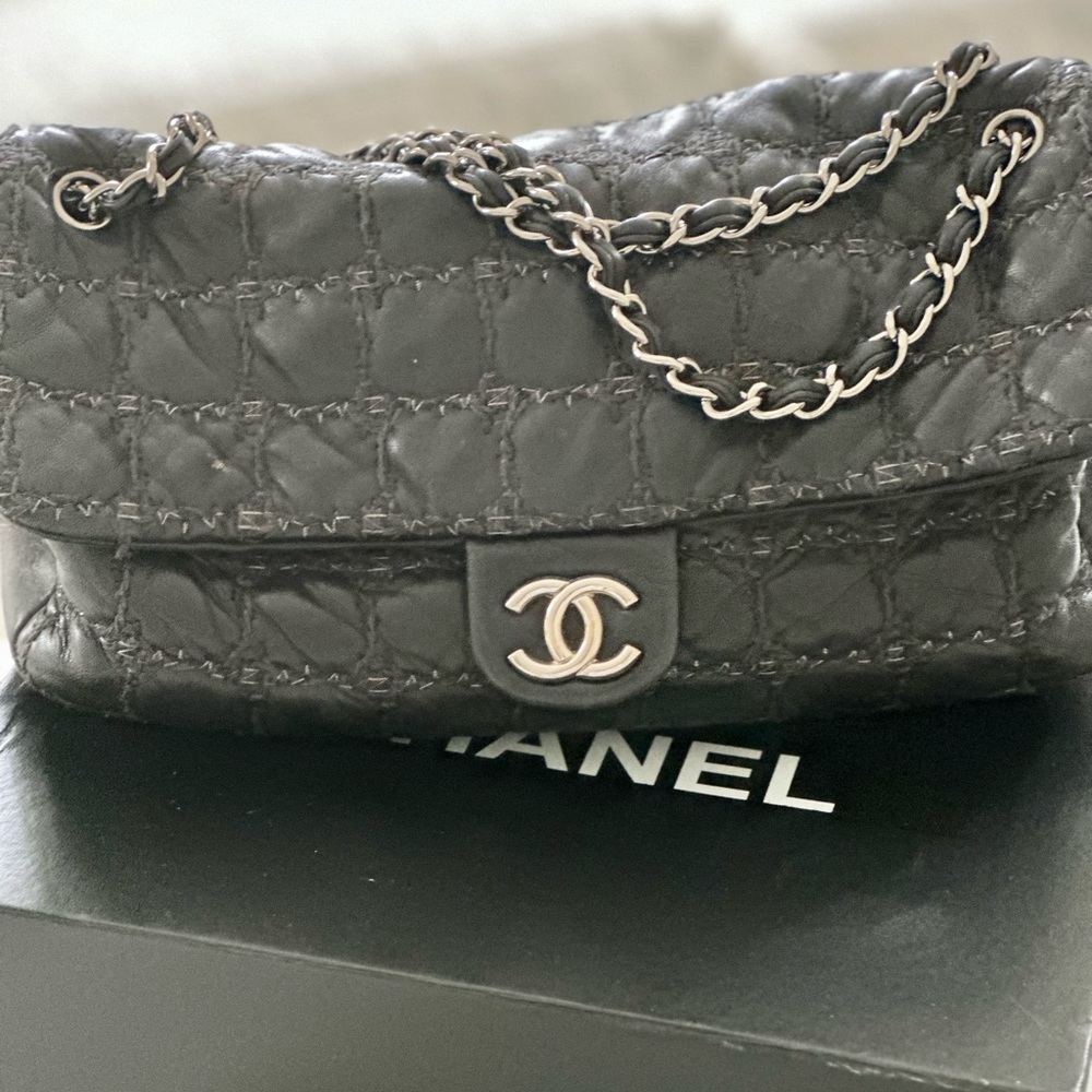 Chanel Quilted Soft lamb skin Stretch Flap with Silver Hardware